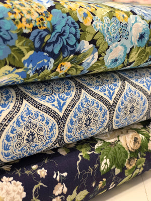 Celebration of Sanderson Etchings & Roses Cobalt