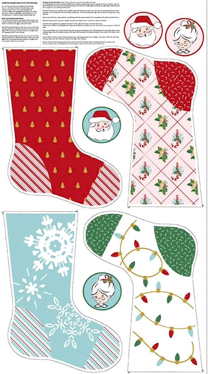 Santa Claus Lane Sparkle Stocking Panel