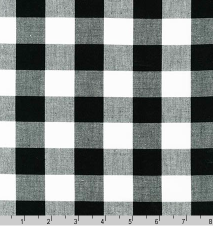 Black Carolina Gingham 1"