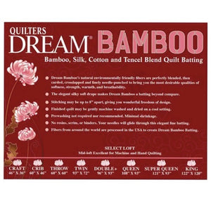 Quilter's Dream Bamboo Batting Throw Size