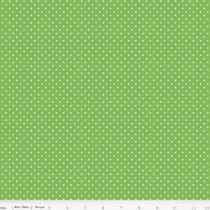 Swiss Dot White on Green