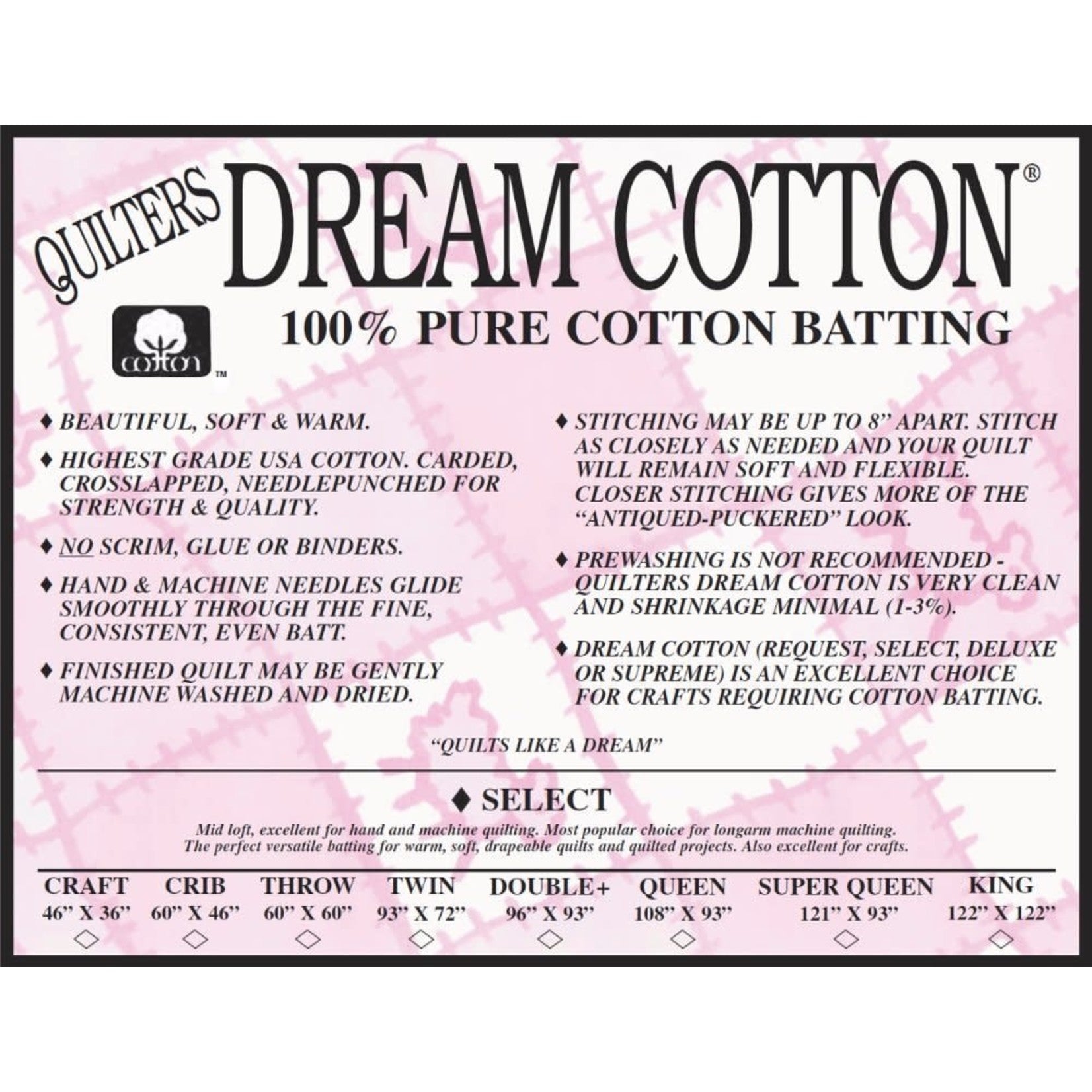 Dream Select Cotton Batting
