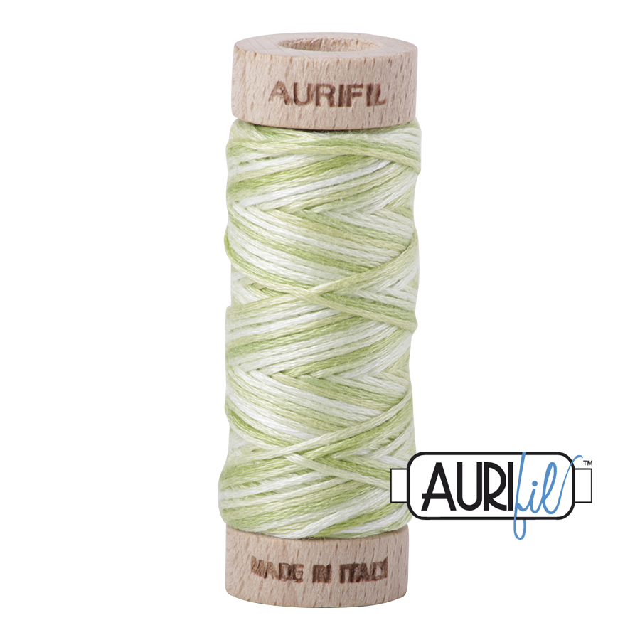 Aurifil 6-strand cotton floss - Variegated Light Spring Green 3320