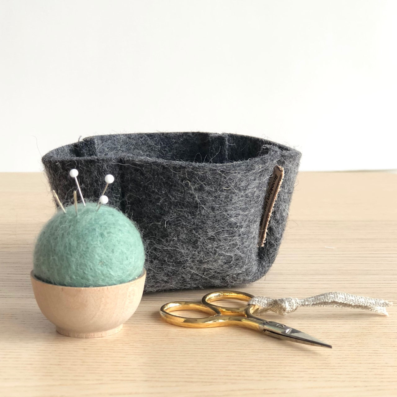 Petal Bin Sewing Set Charcoal