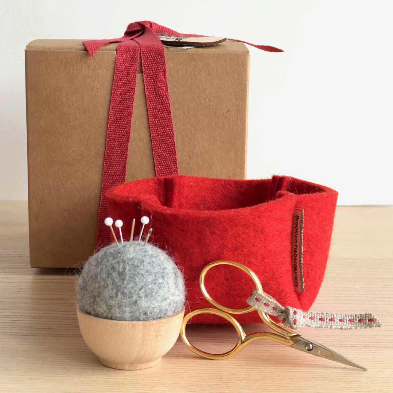 Petal Bin Sewing Set Red